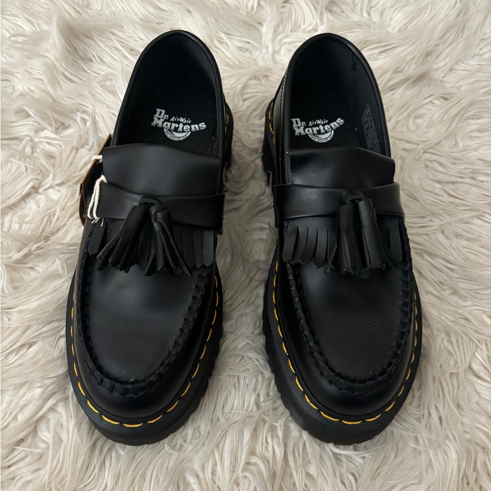 Dr. Martens Black Leather Tassel Loafers